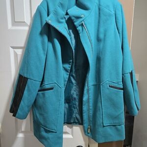 Rafaella Teal Utility Jacket with Black Details Size 2x